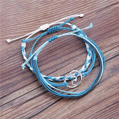 Softones VSCO String Wave Bracelets for Women Handmade Colorful Waterproof Adjustable Braided Beach Bracelet Set for Women